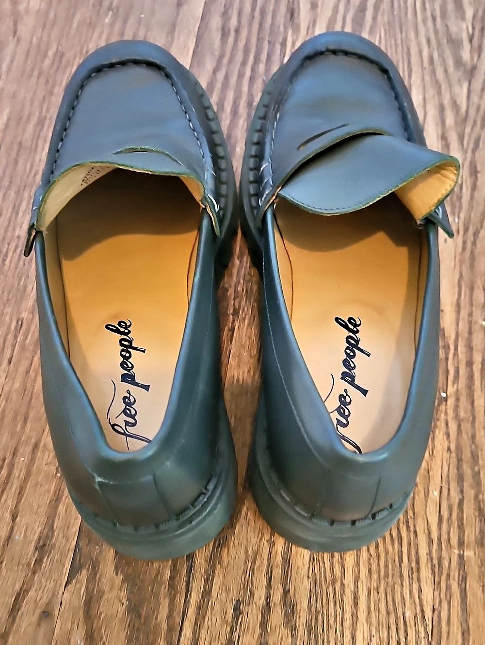 Free People Lyra Lug Sole Loafer Green EU 38.5 - Picture 12 of 12